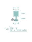 Dimensiones lámpara de mesa infantil Turquesa Dots Dalber 41001H | LeonLeds Iluminación