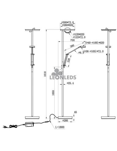Lámpara de pie LED bronce viejo Barrie Trio Lighting | intalación | León Leds Iluminación
