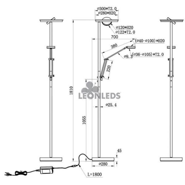Barrie Trio Lighting Lampadaire LED bronze antique | Installation | Éclairage Leds de León