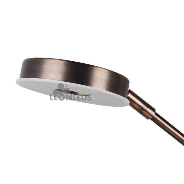 Lampadaire LED Barrie Trio Lighting en bronze antique | Bras court | León Leds Lighting