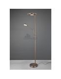 Lampadaire LED Barrie Trio Lighting en bronze antique | Lampadaire à deux bras | Éclairage LED León