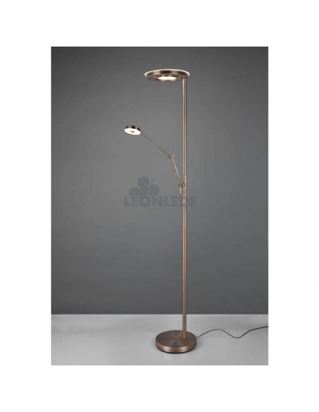 Lámpara de pie LED bronce viejo Barrie Trio Lighting | lampara pie dos brazos | León Leds Iluminación