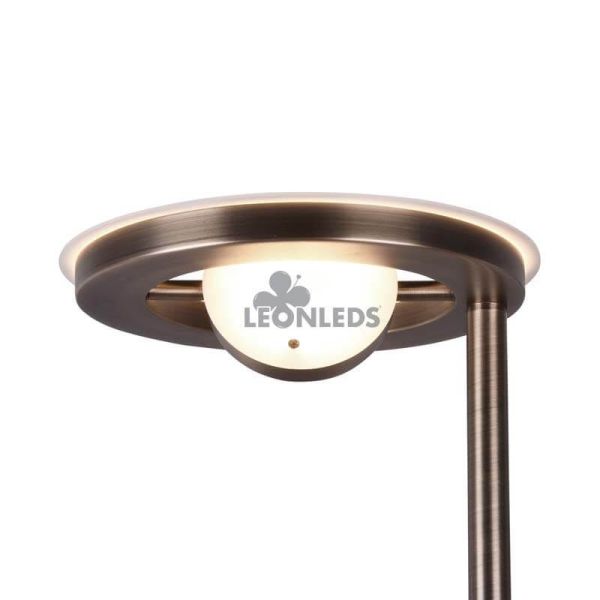 Lampadaire LED Barrie Trio Lighting en bronze antique | Lampadaire en métal | Éclairage LED León