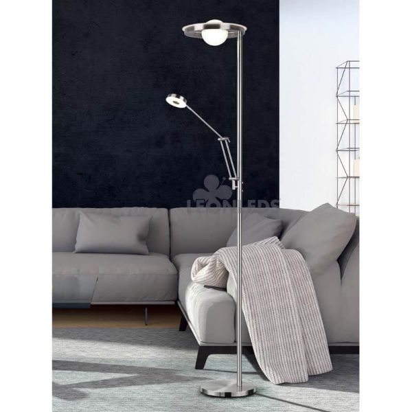 Lámpara de pie LED dos brazos Barrie Trio Lighting | interruptor externo | León Leds Iluminación