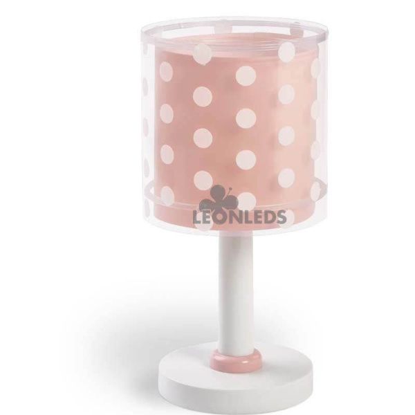 Lampe de table pour enfant Points roses Dalber 41001S | Éclairage LeonLeds