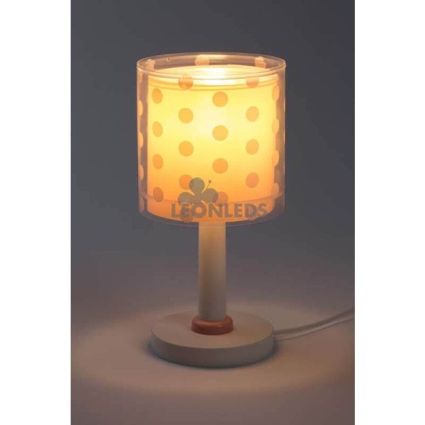 Lampe de table pour enfant Points roses Dalber 41001S | Éclairage LeonLeds