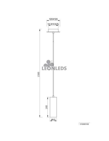 Lámpara de techo colgante LED Marley | lámpara foco colgante medidas | LeonLeds