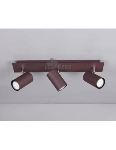 Réglette 3 spots oxyde Marley TrioLighting | spots de plafond | Éclairage LeonLeds