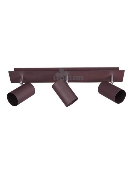 Regleta 3 focos óxido Marley TrioLighting | lámpara de techo 48 cm| LeónLeds Iluminación