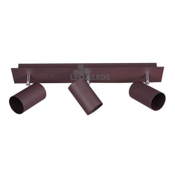 Regleta 3 focos óxido Marley TrioLighting | lámpara de techo 48 cm| LeónLeds Iluminación