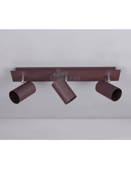 Regleta 3 focos óxido Marley TrioLighting | focos cónicos techo | LeónLeds Iluminación