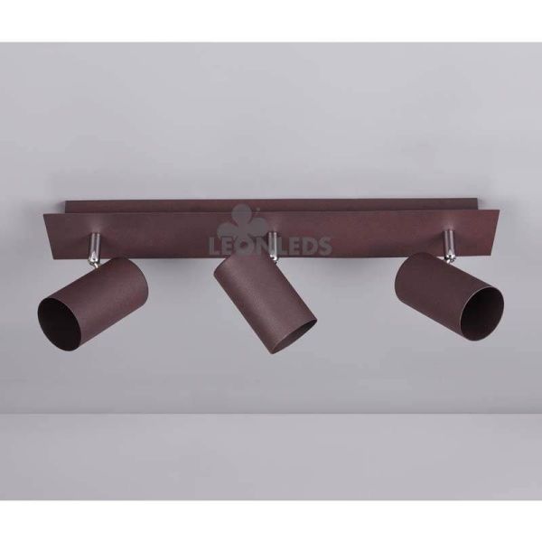 Réglette 3 spots oxyde Marley TrioLighting | spots de plafond coniques | Éclairage LeonLeds