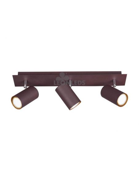Regleta 3 focos óxido Marley TrioLighting | lámpara de techo orientable | LeónLeds Iluminación