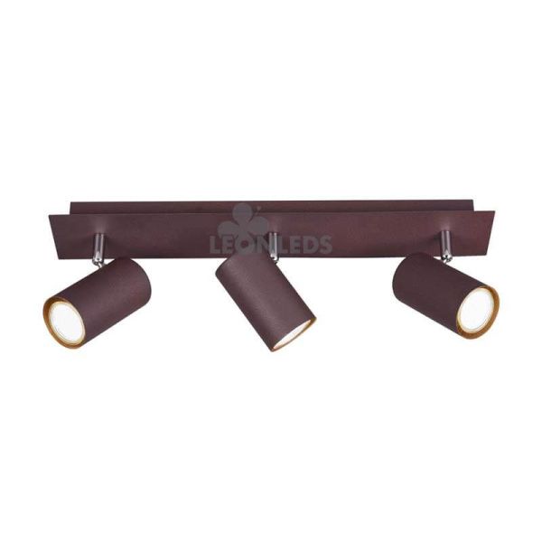 Regleta 3 focos óxido Marley TrioLighting | lámpara de techo orientable | LeónLeds Iluminación