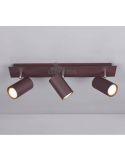 Regleta 3 focos óxido Marley TrioLighting | focos cónicos óxido | LeónLeds Iluminación