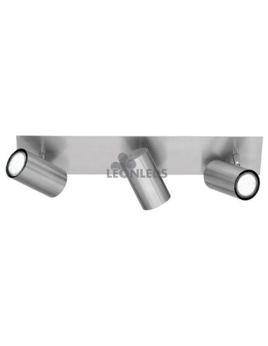 Regleta 3 focos rectangular níquel Marley TrioLighting | lámpara de techo | LeónLeds Iluminación