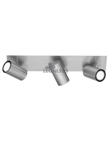 Regleta 3 focos rectangular níquel Marley TrioLighting | lámpara de techo | LeónLeds Iluminación