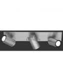 Réglette nickel rectangulaire 3 spots Marley TrioLighting | spots orientables | Éclairage LeonLeds