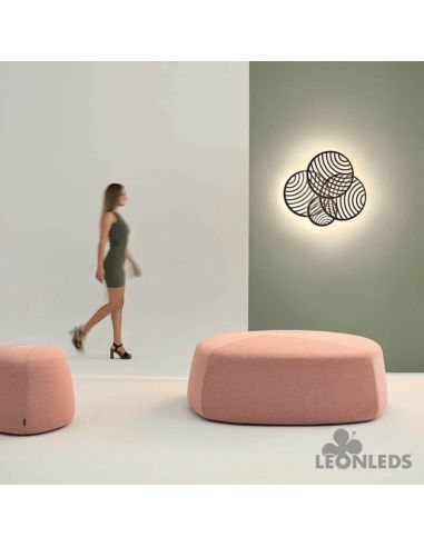 Aplique Plafón LED 60W Collage negro 7231 | LeonLeds Iluminación