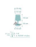 Dimensions lampe à poser enfant Turquoise Dream Flowers Dalber 81171H | Éclairage LeonLeds