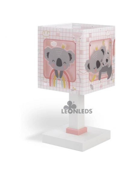 Lámpara de mesa infantil rosa Koala 63261S Dalber | LeónLeds Iluminación