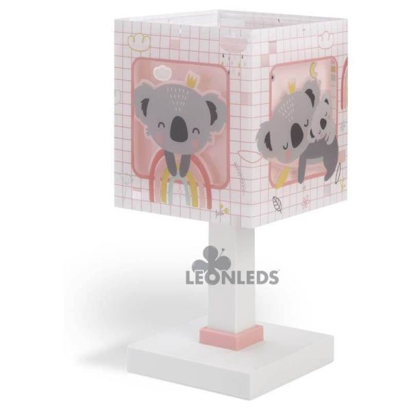 Lámpara de mesa infantil rosa Koala 63261S Dalber | LeónLeds Iluminación