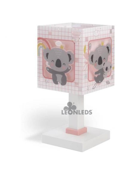 Lámpara de mesa infantil rosa Koala 63261S Dalber | LeónLeds Iluminación