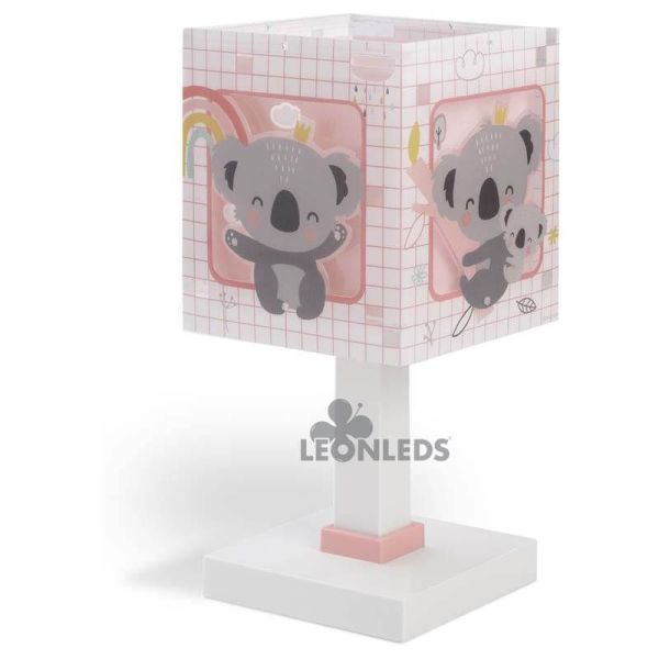 Lámpara de mesa infantil rosa Koala 63261S Dalber | LeónLeds Iluminación