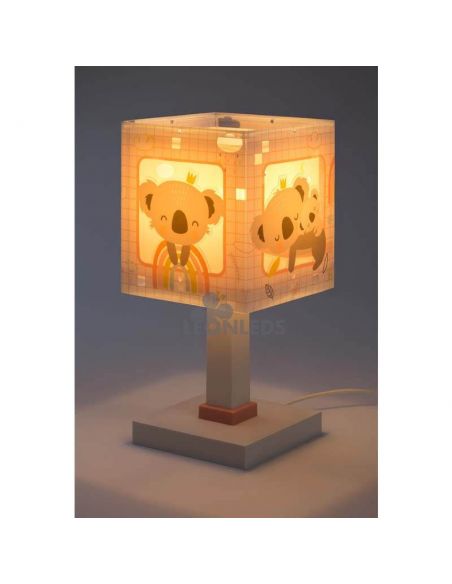 Lámpara de mesa infantil rosa Koala 63261S Dalber | LeónLeds Iluminación