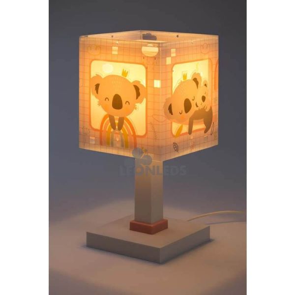 Lámpara de mesa infantil rosa Koala 63261S Dalber | LeónLeds Iluminación