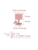 Dimensiones Lámpara de mesa infantil rosa Koala 63261S Dalber | LeónLeds Iluminación