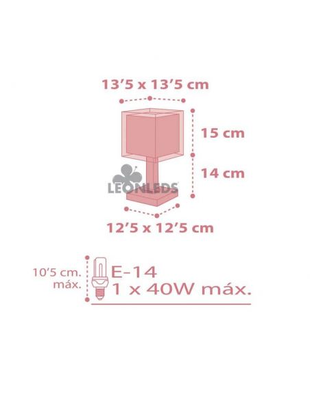 Dimensiones Lámpara de mesa infantil rosa Koala 63261S Dalber | LeónLeds Iluminación