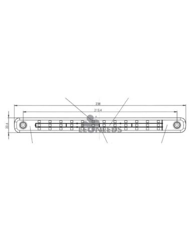 Dimensiones Barra LED trasera 3 funciones homologada Was 1505 | LeonLeds