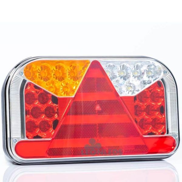 Feu arrière LED avec triangle avec connecteur AMP 7 broches 7 fonctions FT-170 | Éclairage LeonLeds