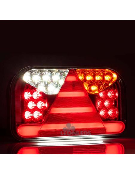 Piloto Trasero LED con triangulo con conector 7 Pin AMP 7 Funciones FT-170 | LeonLeds Iluminación