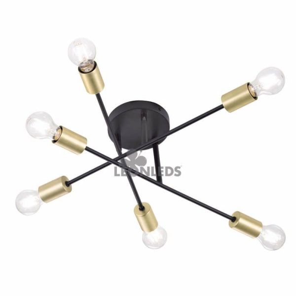Plafonnier LED Cross en métal 6 lumières Trio Lighting| plafonnier d'intérieur | Éclairage Led Lion