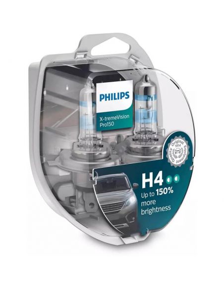 Potentes lâmpadas H4 X-tremeVision Pro150% Philips | leonleds