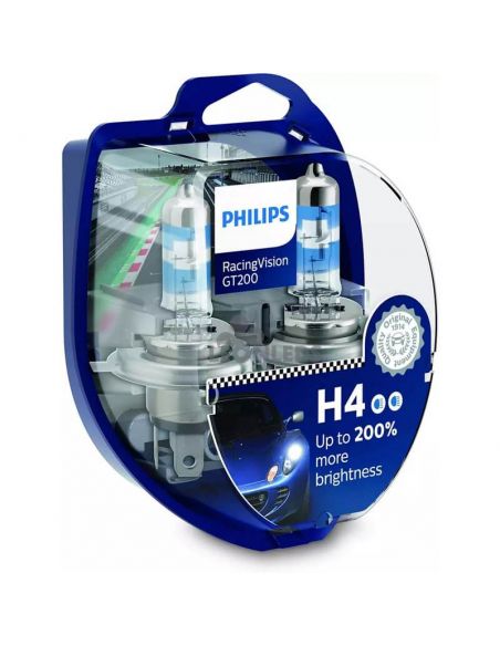 Bombillas H4 Racingvision GT200 + de 200% de luz Philips | LeonLeds Iluminación