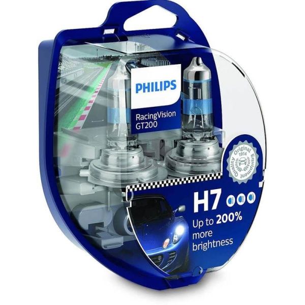 Ampoules H7 très puissantes Racingvision GT200 + 200% de lumière Philips | leonleds