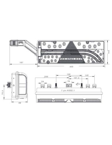 Piloto trasero Full LED Europoint III con cuerno superpoint IV Lecitrailer Schmitz Aspock | LeonLeds