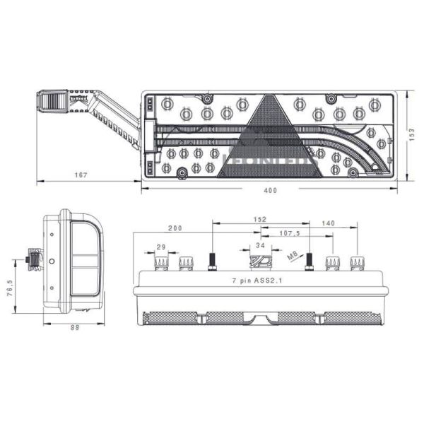 Piloto trasero Full LED Europoint III con cuerno superpoint IV Lecitrailer Schmitz Aspock | LeonLeds
