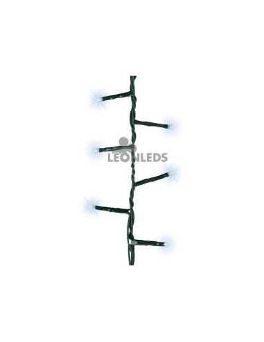 Guirnalda navideña blanco frío con 750 LED XL 16 metros exterior cable negro| LeónLeds