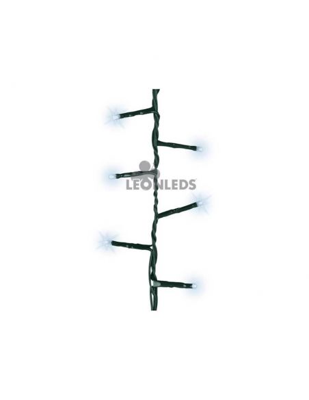 Guirnalda navideña blanco frío con 750 LED XL 16 metros exterior cable negro| LeónLeds