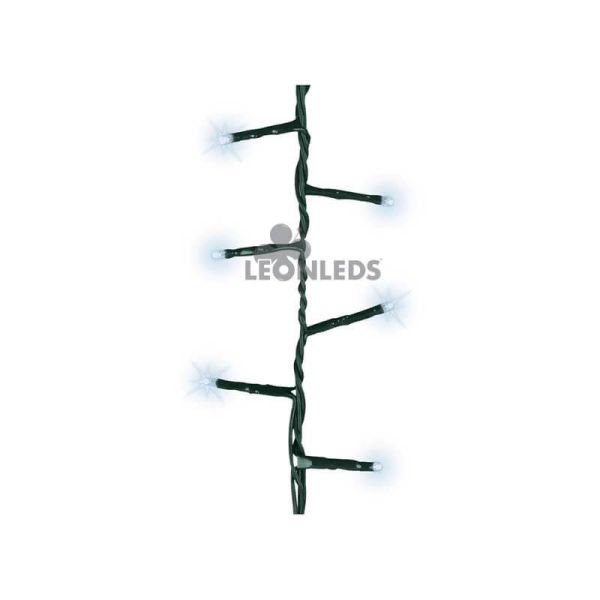 Guirnalda navideña blanco frío con 750 LED XL 16 metros exterior cable negro| LeónLeds