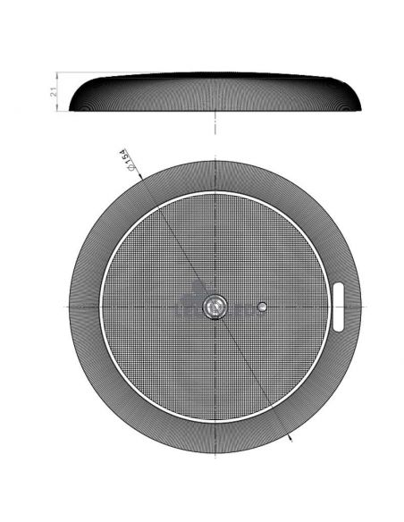 Dimensões Potente luminária LED para teto de caminhão 1.200Lm FT-161 LED Fristom | Raio