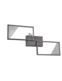 Candeeiro de teto LED preto com 2 retângulos Cafu by Trio Lighting| luminária de teto moderna | Leon Iluminação LED