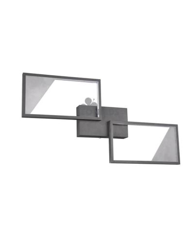 Plafonnier LED noir avec 2 rectangles Cafu par Trio Lighting | plafonnier moderne | Éclairage LeonLeds