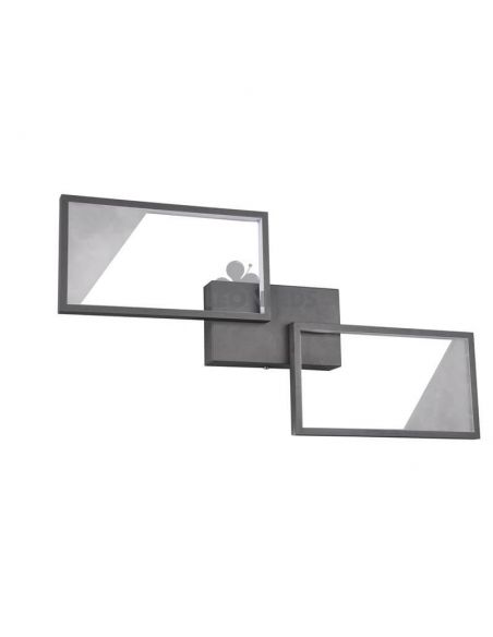 Candeeiro de teto LED preto com 2 retângulos Cafu by Trio Lighting| luminária de teto moderna | Leon Iluminação LED