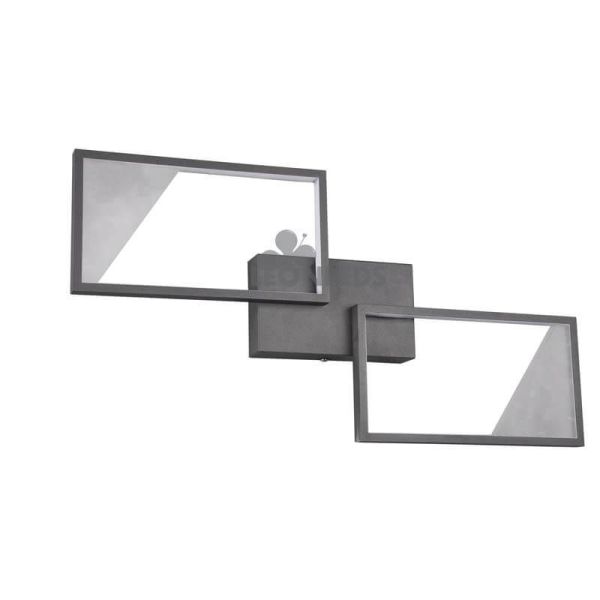 Candeeiro de teto LED preto com 2 retângulos Cafu by Trio Lighting| luminária de teto moderna | Leon Iluminação LED