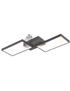 Candeeiro de teto LED preto com 2 retângulos Cafu by Trio Lighting| luz de teto | Leon Iluminação LED